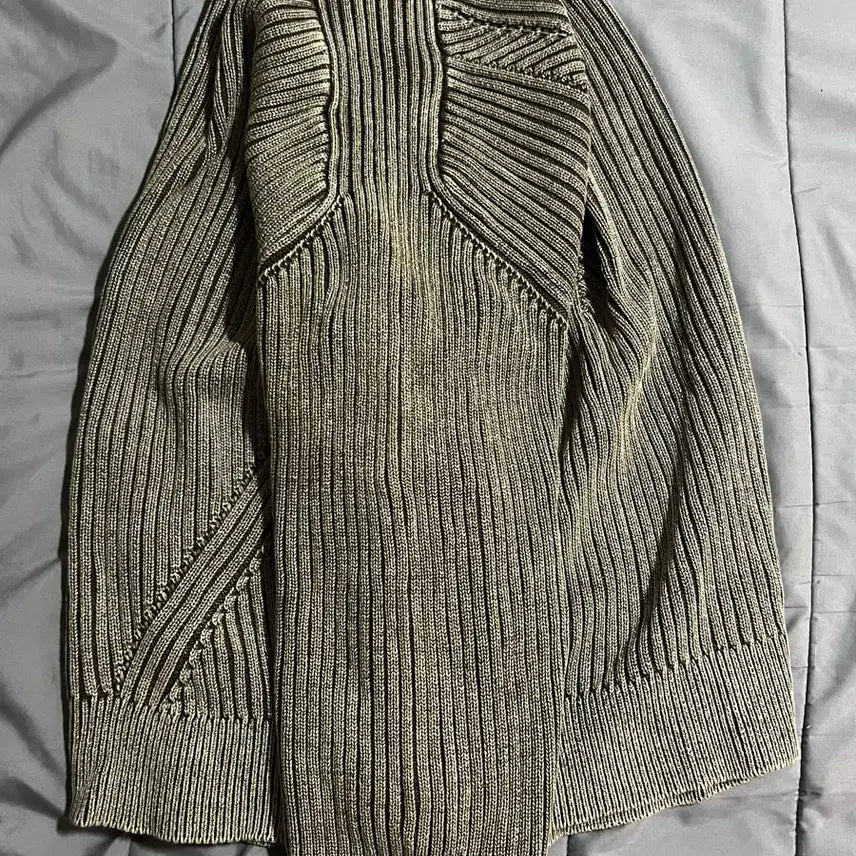 [BUNJANG] Elmood Piece Dyed Knit Zip-up Beige / 엘무드 피스 다이드 니트 집업 베이지 (48)