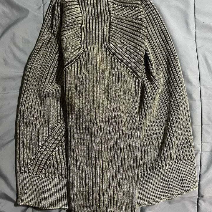 [BUNJANG] Elmood Piece Dyed Knit Zip-up Beige / 엘무드 피스 다이드 니트 집업 베이지 (48)