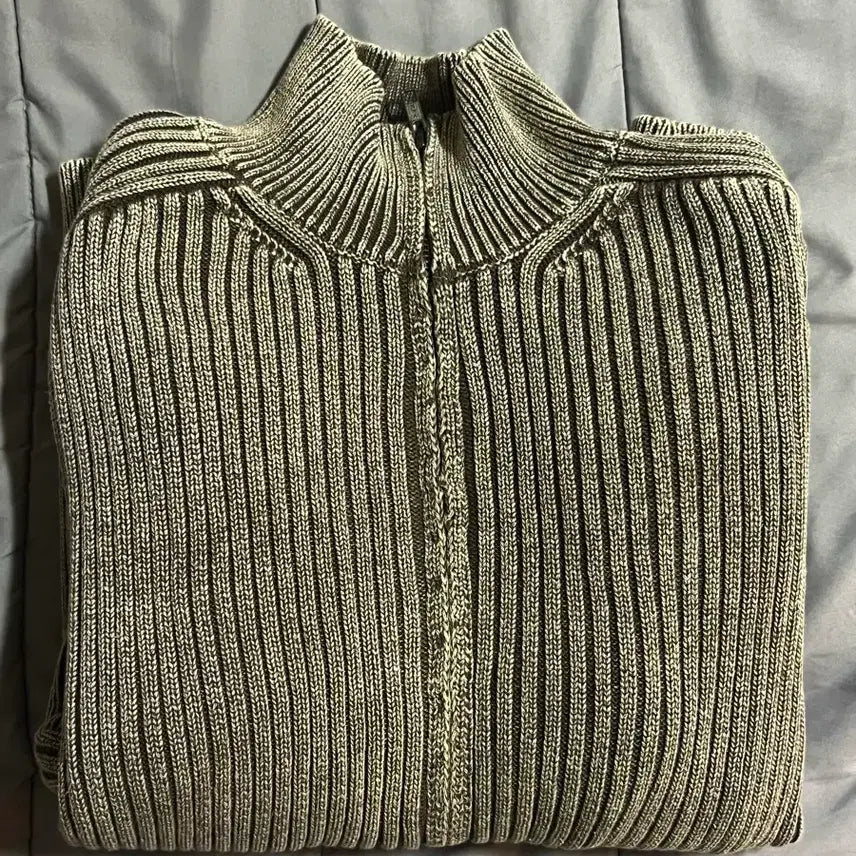 [BUNJANG] Elmood Piece Dyed Knit Zip-up Beige / 엘무드 피스 다이드 니트 집업 베이지 (48)