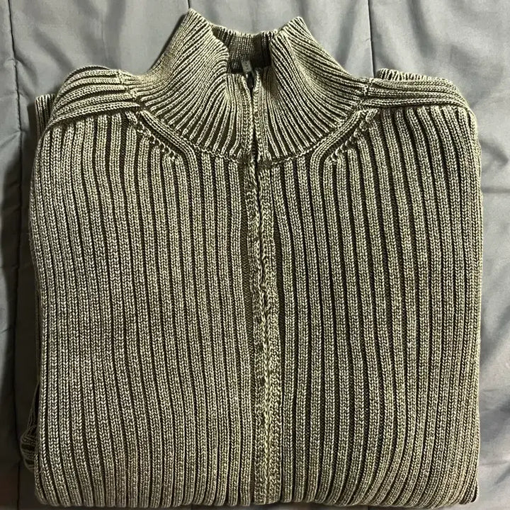 [BUNJANG] Elmood Piece Dyed Knit Zip-up Beige / 엘무드 피스 다이드 니트 집업 베이지 (48)