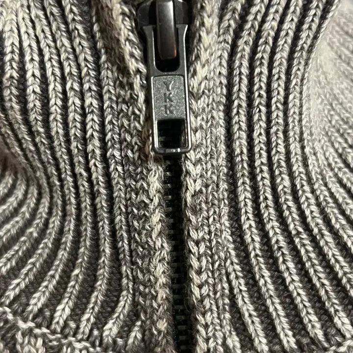 [BUNJANG] Elmood Piece Dyed Knit Zip-up Beige / 엘무드 피스 다이드 니트 집업 베이지 (48)