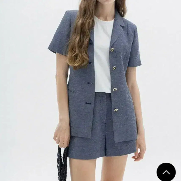 [BUNJANG] Piemu Navy Shorts Two-Piece Set / [새상품] 피에뮤 셋업 반바지 투피스 네이비 여름정장 쇼츠