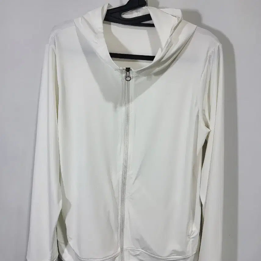 [BUNJANG] White Hooded Zip-up Jacket / 화이트 후드 집업 긴팔 자켓