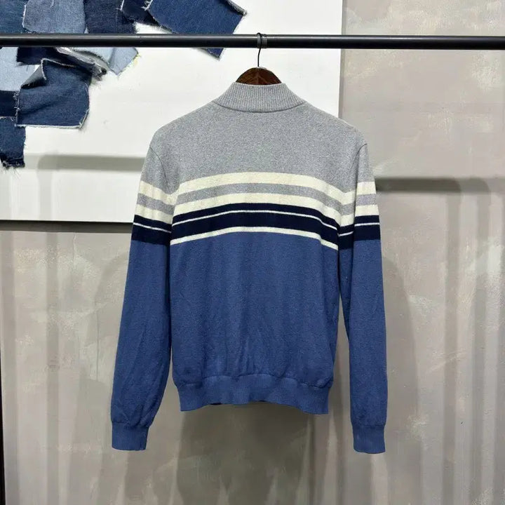 [SOLD OUT] (100) 닥스 캐주얼 클래식 스트라이프 반집업 울 니트