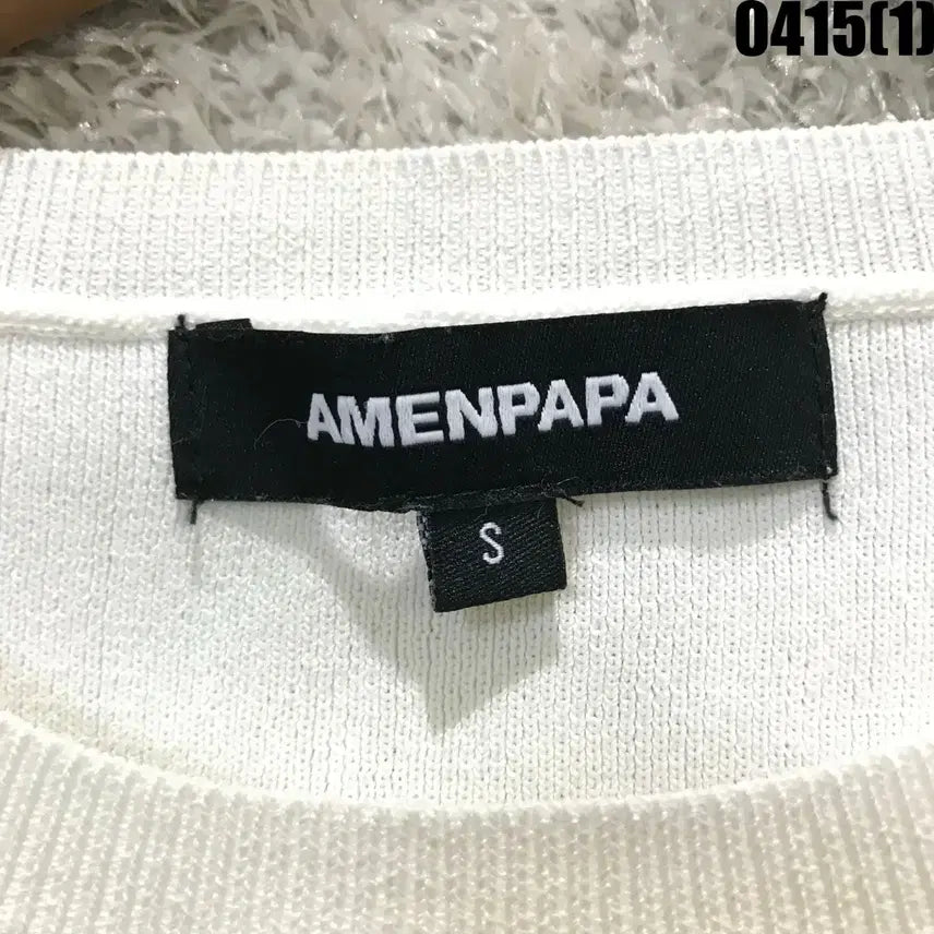 [BUNJANG] AMENPAPA Color Block Knit T-shirt / AMENPAPA 컬러블록 반팔 니트 S