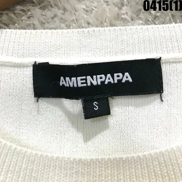 [BUNJANG] AMENPAPA Color Block Knit T-shirt / AMENPAPA 컬러블록 반팔 니트 S
