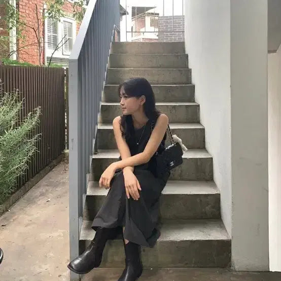 [BUNJANG] Shopbowl Nylon Long Tank Dress / 샵보울 나시 원피스