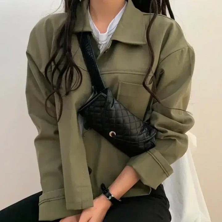[BUNJANG] Cotton Short Jacket / 코튼 숏 자켓 카키색상