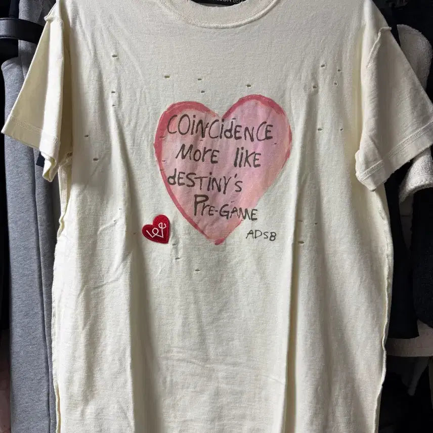 [SOLD OUT] 앤더슨벨 유니섹스 하트 메세지 티셔츠 xs