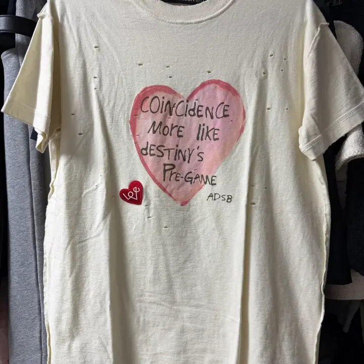 [SOLD OUT] 앤더슨벨 유니섹스 하트 메세지 티셔츠 xs