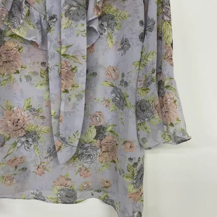 [BUNJANG] ZIGGI Lavender Frill Tie Blouse / ZIGGI 라벤더 프릴 타이 블라우스