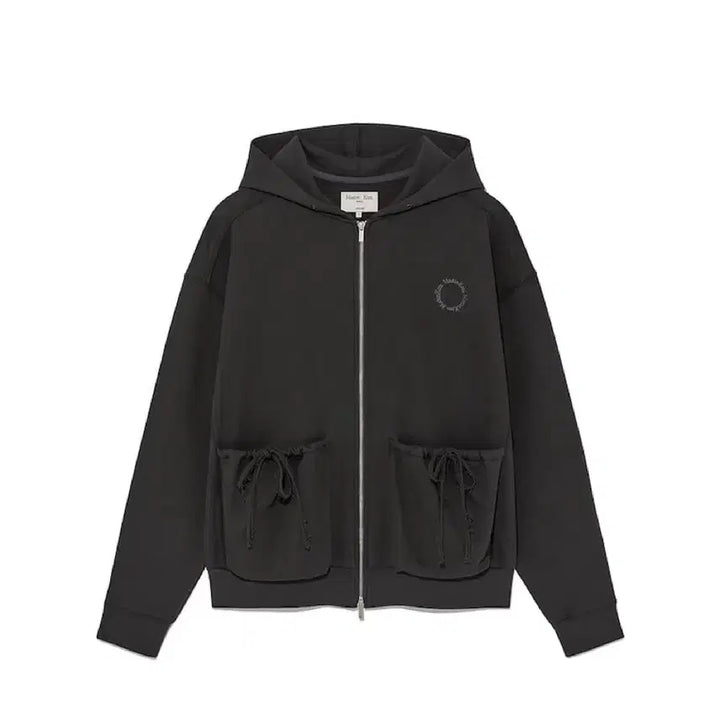 [SOLD OUT] 마뗑킴 볼륨 포켓 후디 집업 차콜