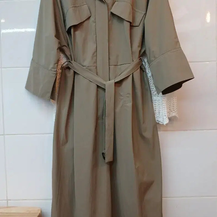 [SOLD OUT] 카키색 롱 셔츠 원피스 M정도
