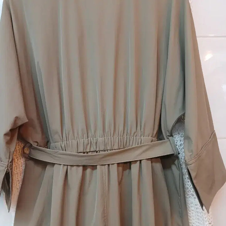 [SOLD OUT] 카키색 롱 셔츠 원피스 M정도