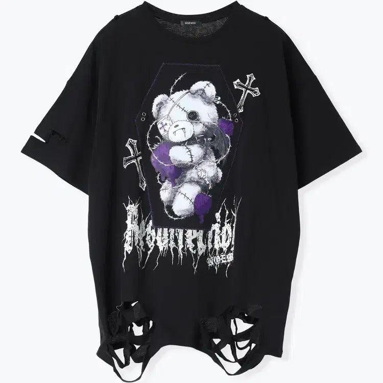 [BUNJANG] NOEMIE A-Ppeun Gom Chain Unisex Short Sleeve T-Shirt / 노에미 NOEMIE 아픈 곰 체인 남녀공용 반팔 티셔츠