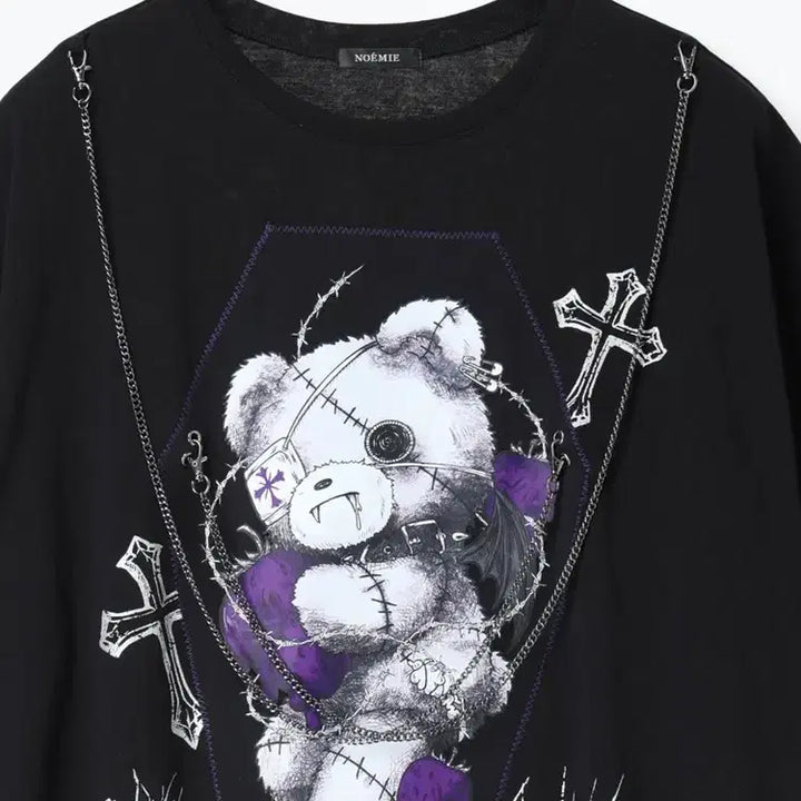 [BUNJANG] NOEMIE A-Ppeun Gom Chain Unisex Short Sleeve T-Shirt / 노에미 NOEMIE 아픈 곰 체인 남녀공용 반팔 티셔츠