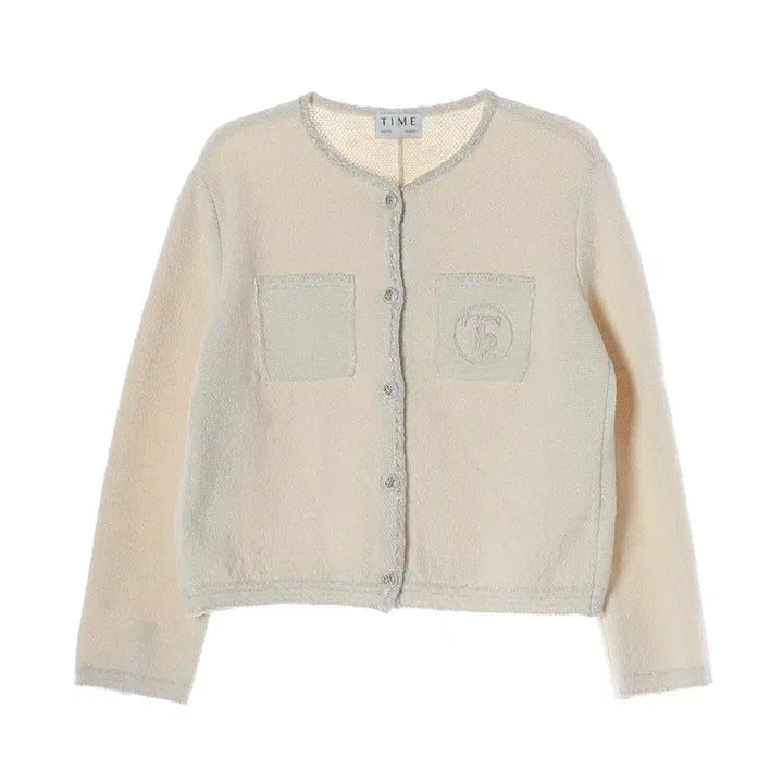 [BUNJANG] Time 21FW Cotton Silver Tweed Cardigan Jacket / 타임 21FW 코튼 실버 트위드 가디건 재킷