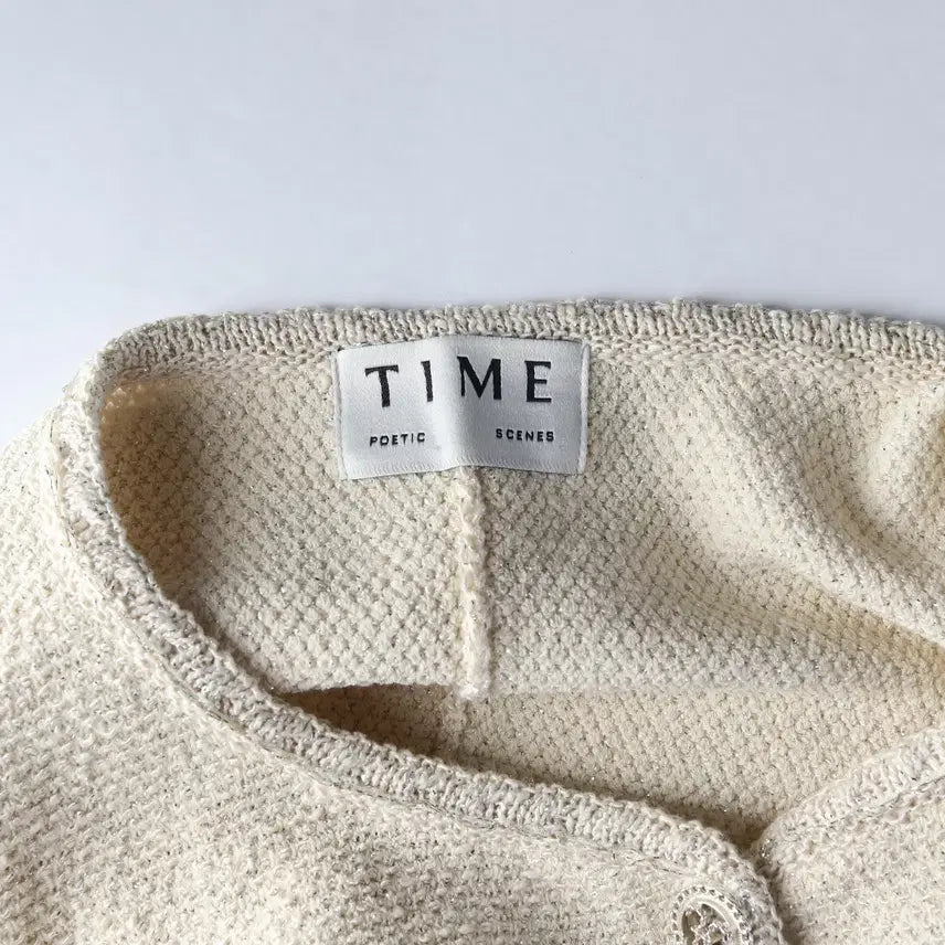 [BUNJANG] Time 21FW Cotton Silver Tweed Cardigan Jacket / 타임 21FW 코튼 실버 트위드 가디건 재킷