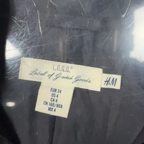 [BUNJANG] H&amp;M Black Hooded Fur Padded Vest EUR 34 / 에이치엔앰 블랙 후드 퍼 패딩 조끼 EUR 34