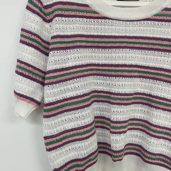[BUNJANG] LeNIC &amp; McCoy Striped Knit Top / LeNIC &amp; McCoy 반팔 니트