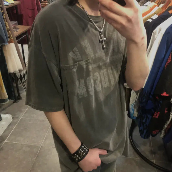 [BUNJANG] Harley Davidson Y2K Pocket Grunge T-shirt / [NO.9] 할리데이비슨 y2k 포켓 그런지 반팔 티셔츠