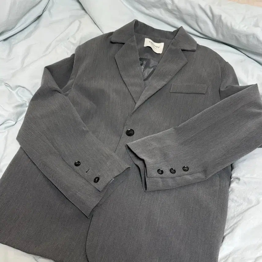 [BUNJANG] Daily Jue Basic Midi Jacket - Gray / 데일리쥬 오브 베이직 미디 자켓 그레이 하객룩 오피스룩