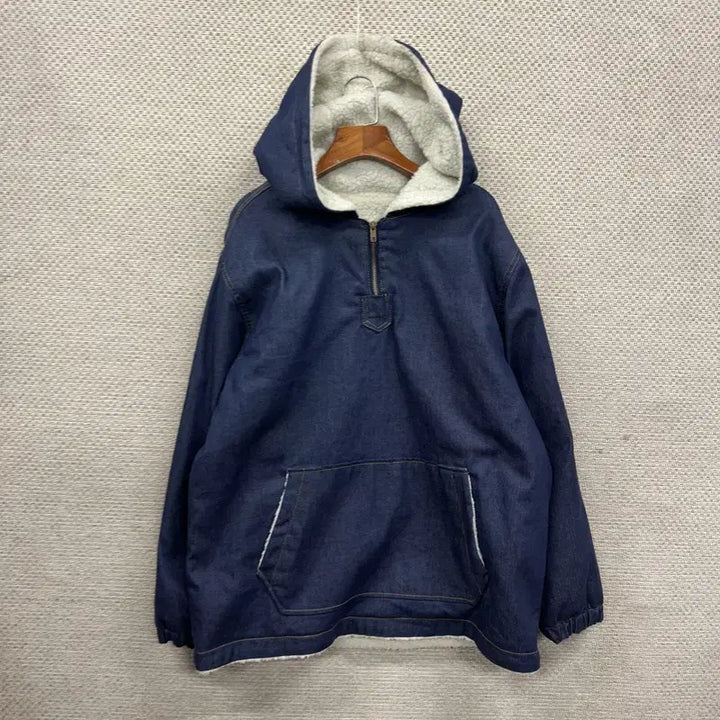 [BUNJANG] Vintage Fleece Lined Half-Zip Hoodie M16284 / 빈티지 양털 안감 반집업 후드티 F M16284