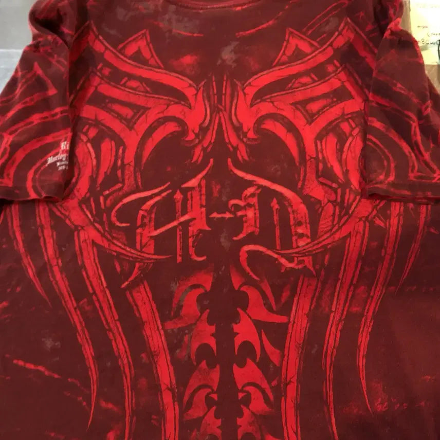 [BUNJANG] Harley Davidson Y2K Burgundy Short Sleeve T-shirt / [NO.9] 할리데이비슨 y2k 버건디 반팔 티셔츠