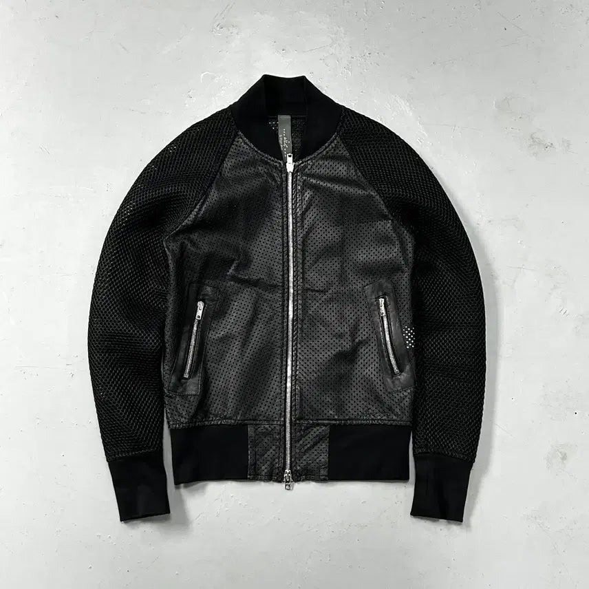 [BUNJANG] WLG Giorgio Brato Mesh Leather Jacket / WLG 조르지오 브라토 메쉬 레더 자켓