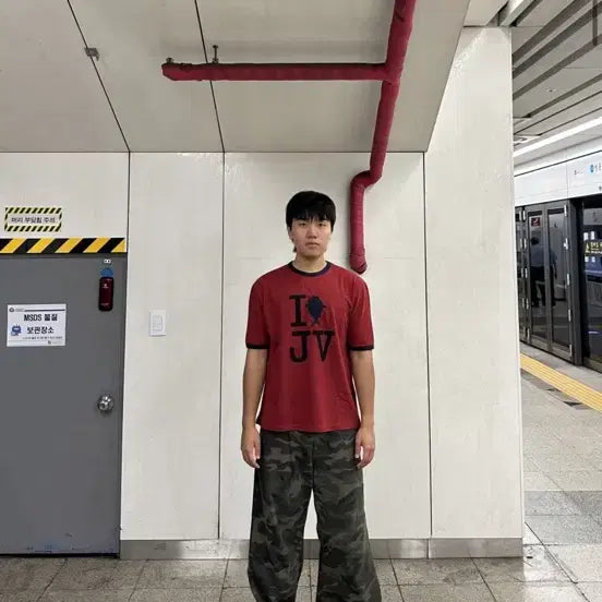 [BUNJANG] Magnesium Carbonate Red T-Shirt / 탄산마그네슘 반팔티