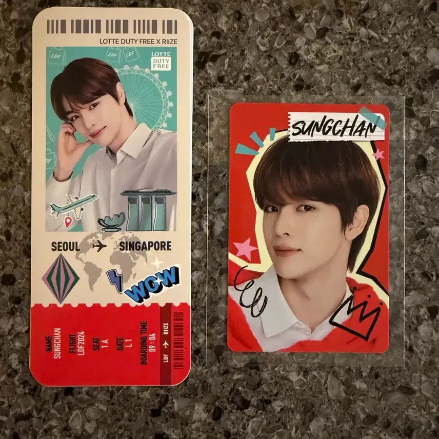 [BUNJANG] RIIZE Sungchan Lotte Duty Free Photocard &amp; Sticker Set / 라이즈 성찬 롯데면세점 포카+스티커