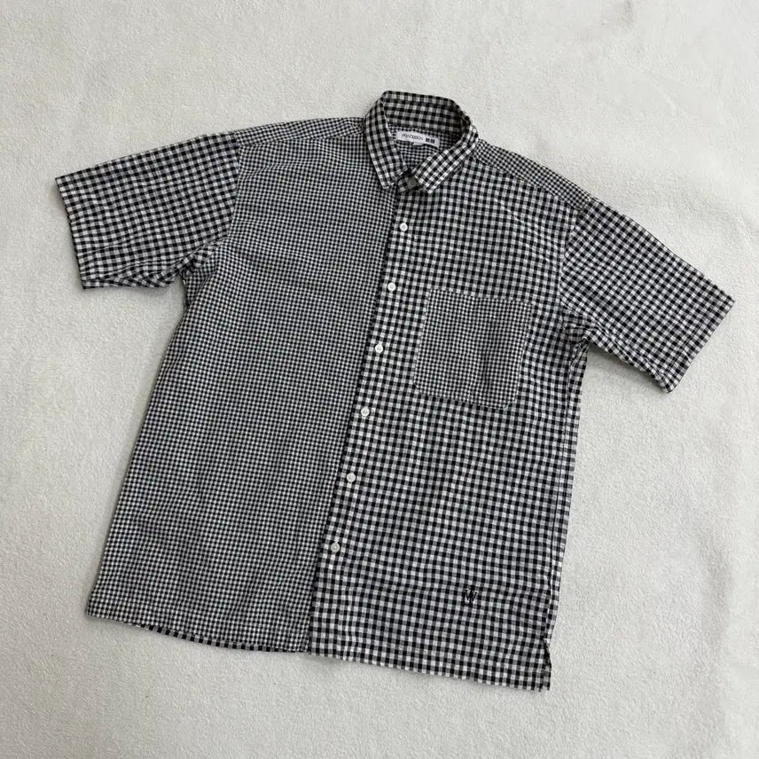 [BUNJANG] Uniqlo JW Anderson Checkered Short Sleeve Shirt / M 유니클로 JW앤더슨 체크 반팔 셔츠 0413T