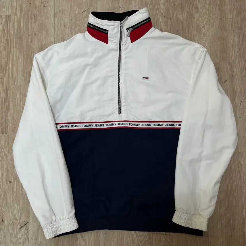 [BUNJANG] Tommy Hilfiger Color Block Windbreaker Anorak Jacket / 타미진스 배색 윈드브레이커 아노락 자켓 S/90