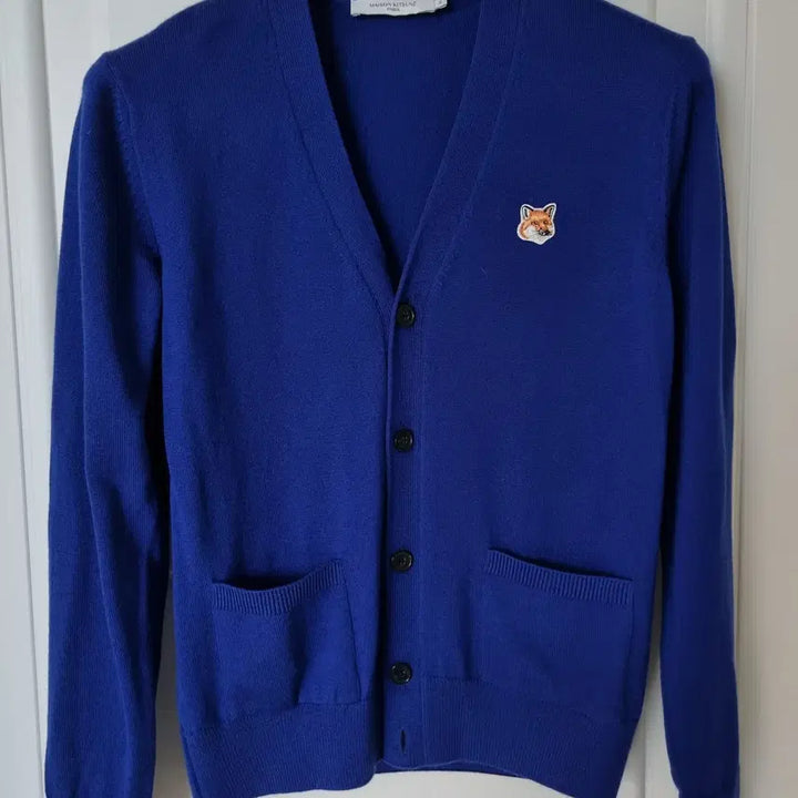 [SOLD OUT] 새상품급 메종키츠네 울 니트 가디건 블루 xs