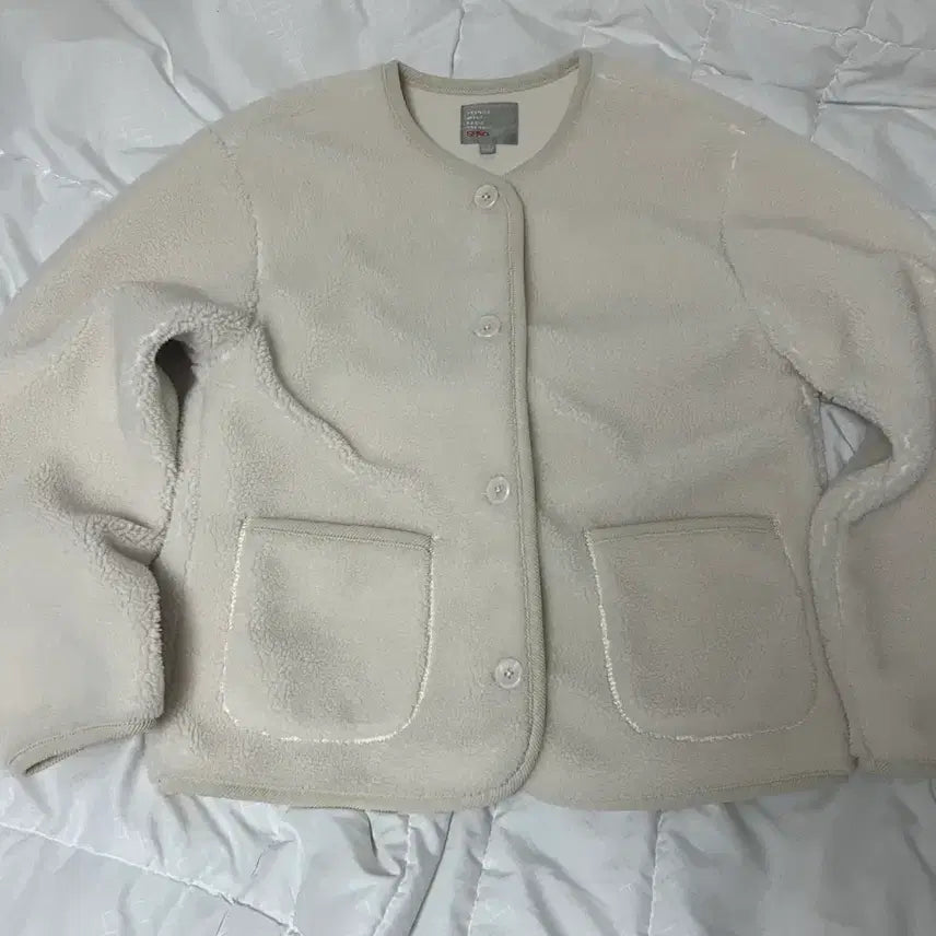 [BUNJANG] SPAO Ivory Sherpa Fleece Jacket / SPAO 스파오 아이보리 뽀글이
