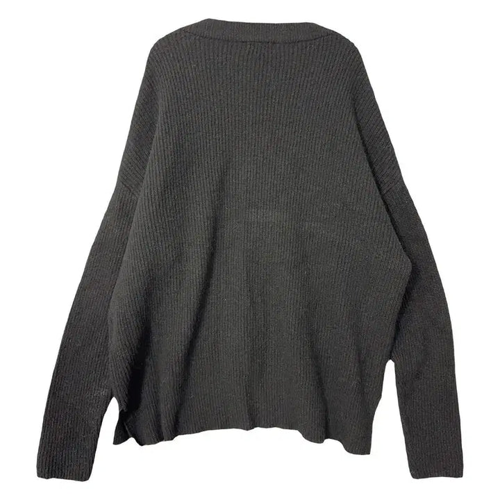 [BUNJANG] INSILENCE Black V-Neck Wool Knit Sweater / 인사일런스 블랙 오버 브이넥 울 니트 S