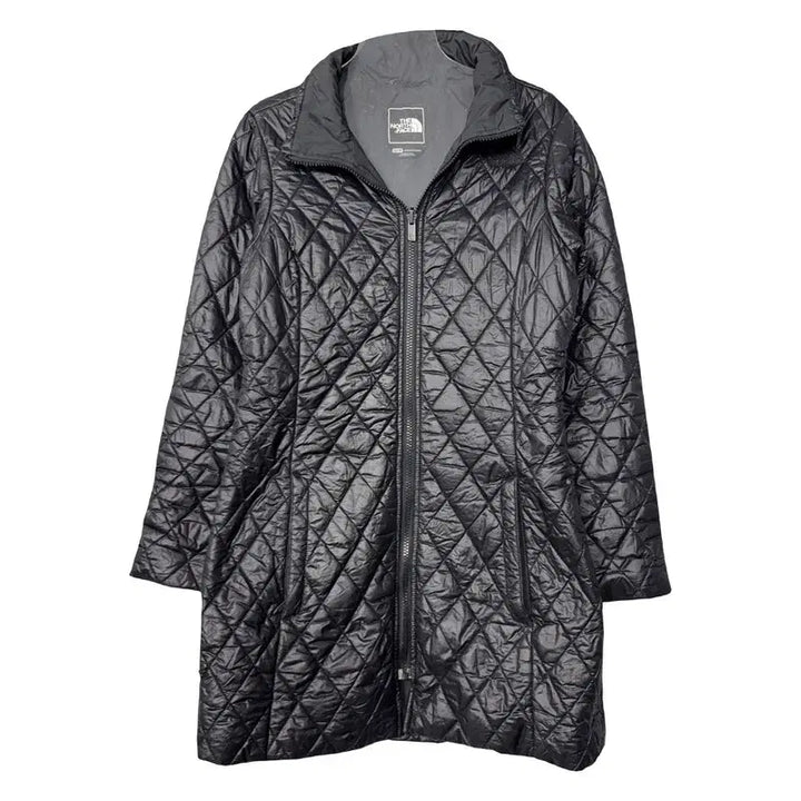 [BUNJANG] The North Face Gray Quilted Lightweight Long Down Jacket / 노스페이스 그레이 퀄팅 경량 롱패딩 XS/TP