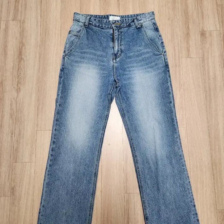 [BUNJANG] Portners Straight Mid Blue Denim Jeans / 포트너스 스트레이트 미드 블루 데님 청바지