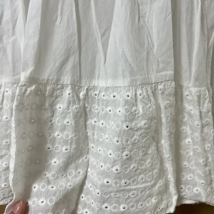[BUNJANG] White Eyelet Punching Summer Tank Dress / 화이트 아일렛 원피스 펀칭 여름 캉캉원피스