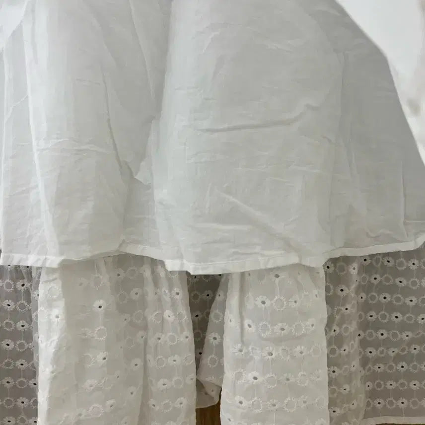 [BUNJANG] White Eyelet Punching Summer Tank Dress / 화이트 아일렛 원피스 펀칭 여름 캉캉원피스