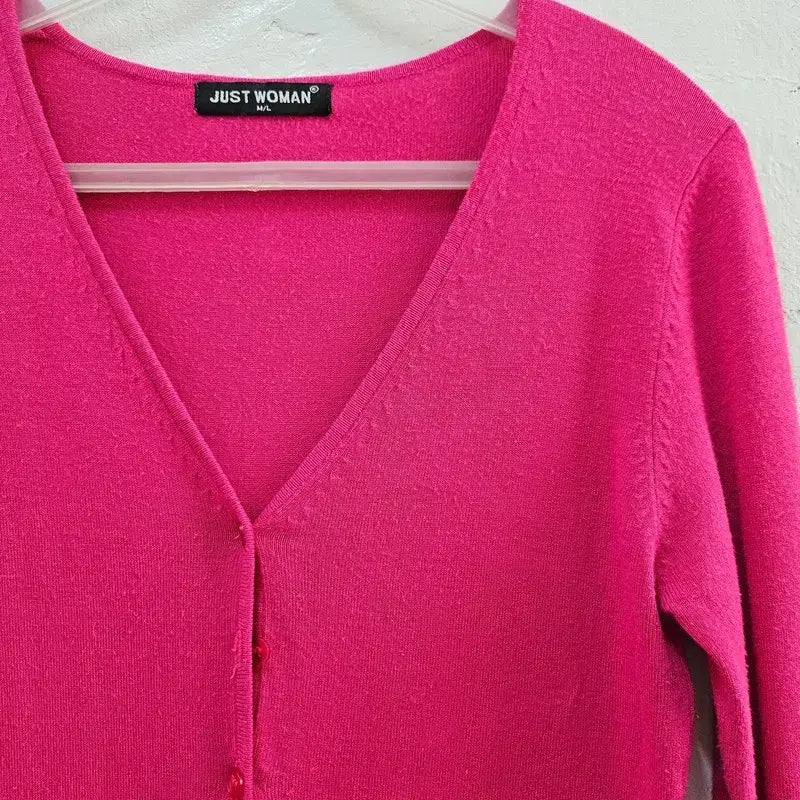 [BUNJANG] JUST WOMAN ITALY Pink Wool Blend Cardigan / JUST WOMAN ITALY 가디건 여 66 J5024