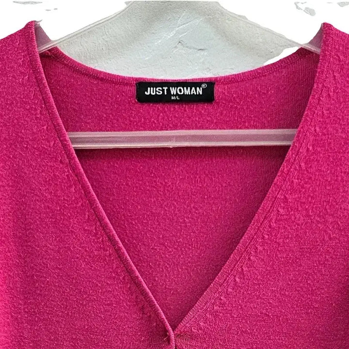 [BUNJANG] JUST WOMAN ITALY Pink Wool Blend Cardigan / JUST WOMAN ITALY 가디건 여 66 J5024