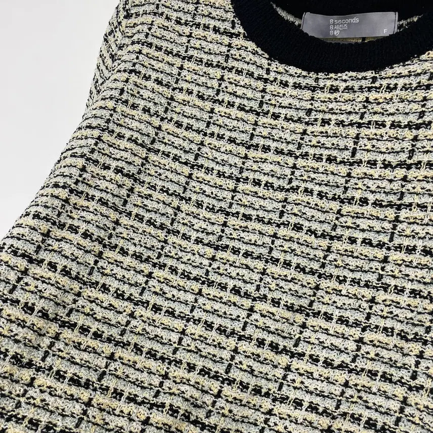 [BUNJANG] 8 Seconds Tweed Knit Top / 에잇세컨즈 트위드 반팔 니트