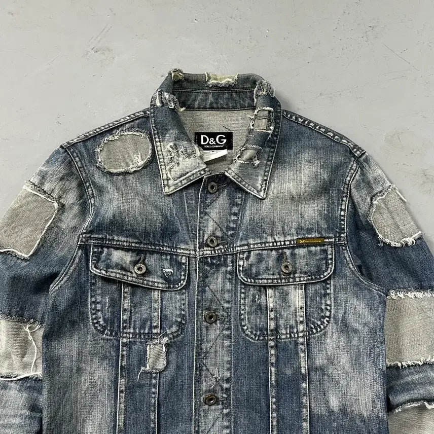 [BUNJANG] Dolce &amp; Gabbana Distressed Denim Jacket / 돌체앤가바나 디스트레스드 데님