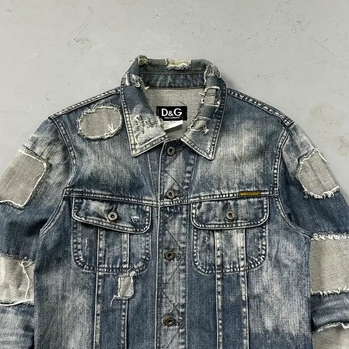 [BUNJANG] Dolce &amp; Gabbana Distressed Denim Jacket / 돌체앤가바나 디스트레스드 데님