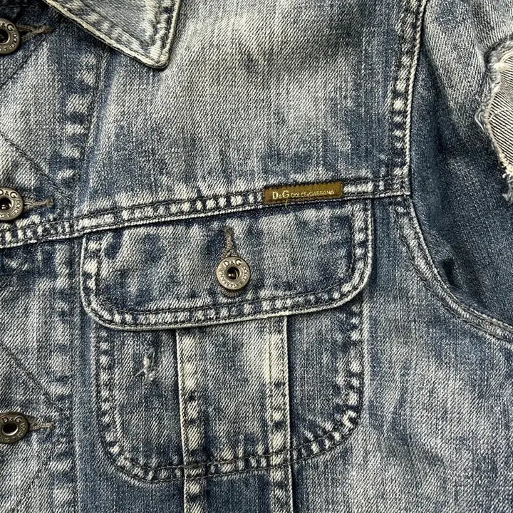 [BUNJANG] Dolce &amp; Gabbana Distressed Denim Jacket / 돌체앤가바나 디스트레스드 데님