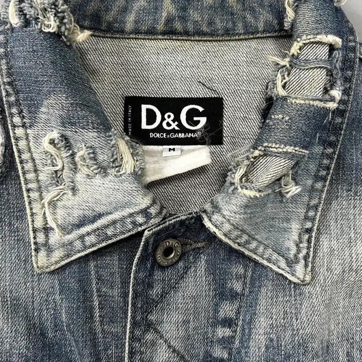 [BUNJANG] Dolce &amp; Gabbana Distressed Denim Jacket / 돌체앤가바나 디스트레스드 데님