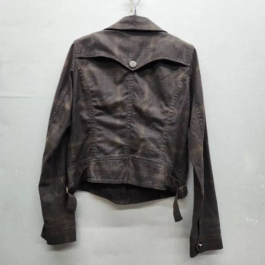 [SOLD OUT] 빈폴 타탄체크 라이더 크롭 자켓 95(S)