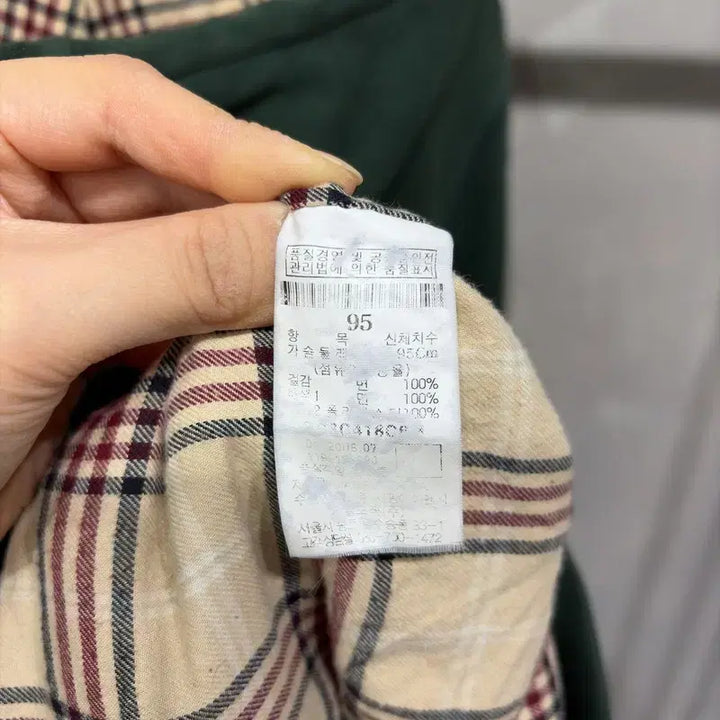 [BUNJANG] Beanpole Casual Logo Embroidered Checkered Hooded Zip-up Jacket / (95) 빈폴 캐주얼 로고 자수 체크 배색 후드집업 자켓
