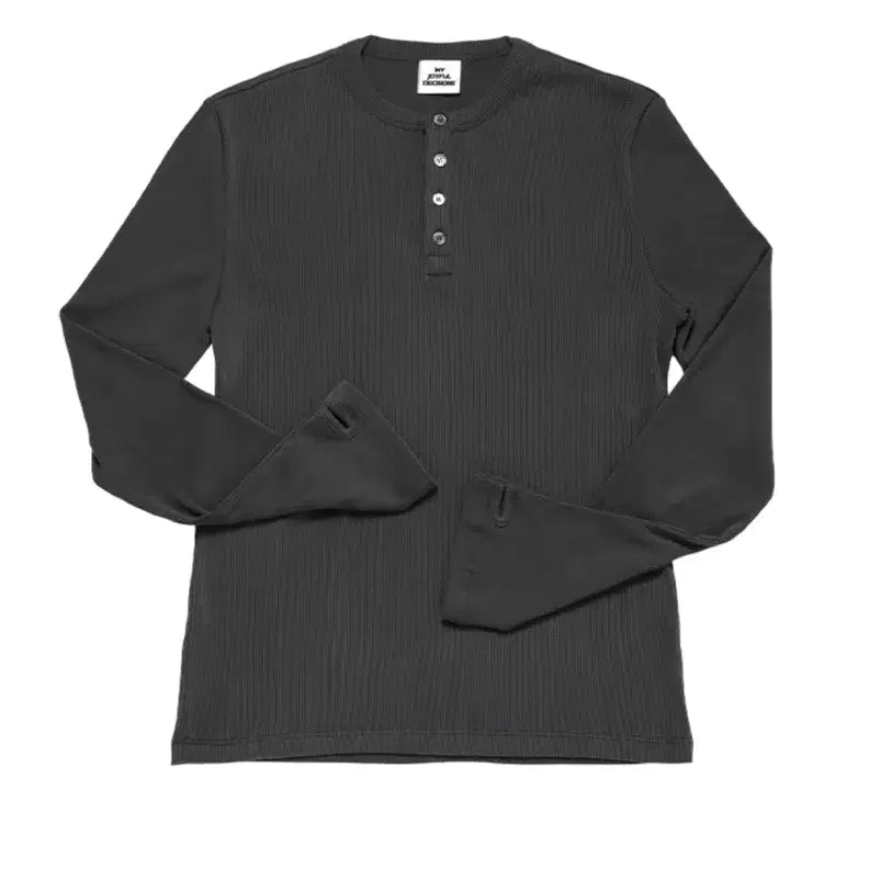 [SOLD OUT] [새상품] MJD 슬림핏 핑거홀 헨리넥 긴팔 롱슬리브 차콜 L